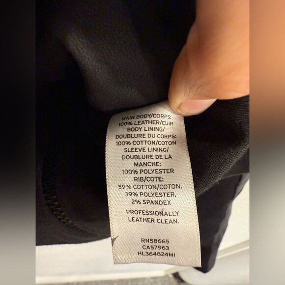 Trouve Black Drape Front Leather Moto Jacket XS EUC Lightweight - Picture 5 of 5